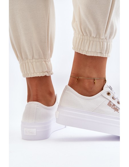 White Women's Platform Sneakers Lee Cooper LCW-24-31-2725