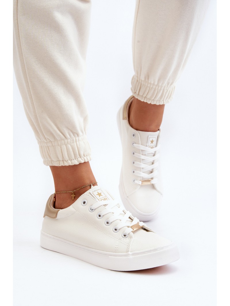 Women's sneakers made of eco leather white Tiraelle Women's sneakers made of eco leather white Tiraelle