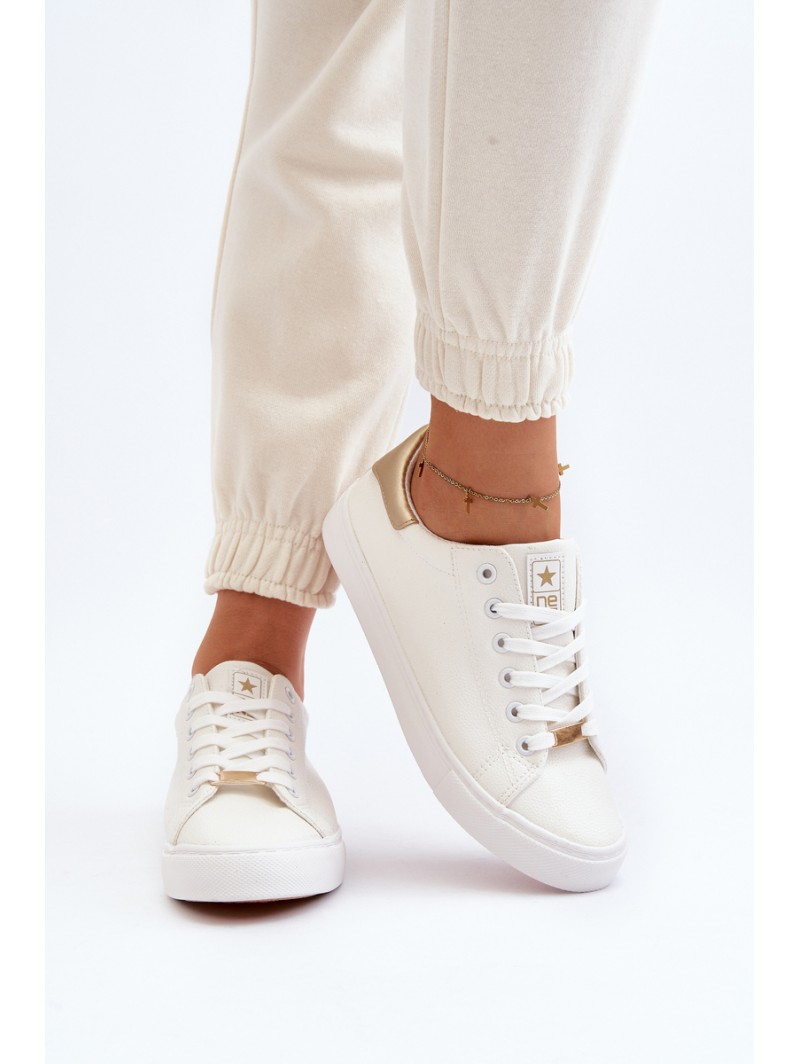 Women's sneakers made of eco leather white Tiraelle Women's sneakers made of eco leather white Tiraelle