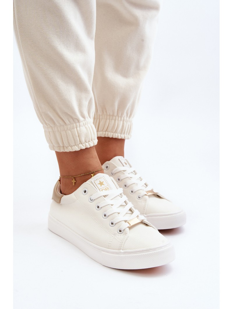 Women's sneakers made of eco leather white Tiraelle Women's sneakers made of eco leather white Tiraelle