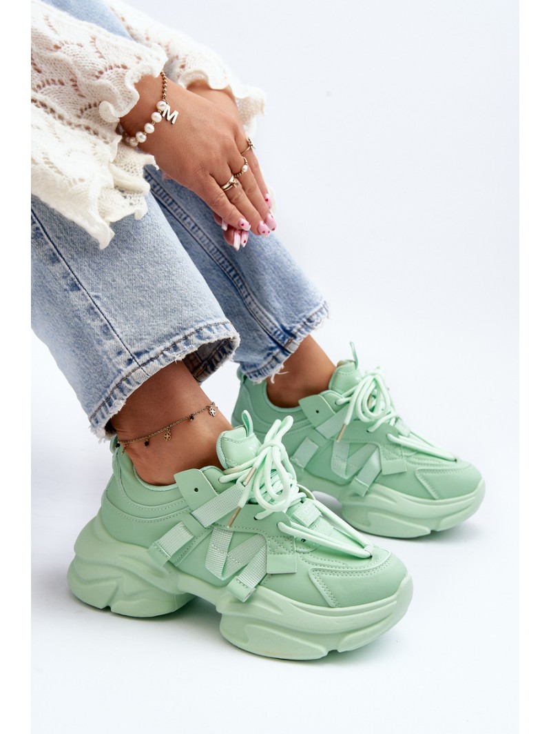 Women's sneakers on a chunky sole green Windamella