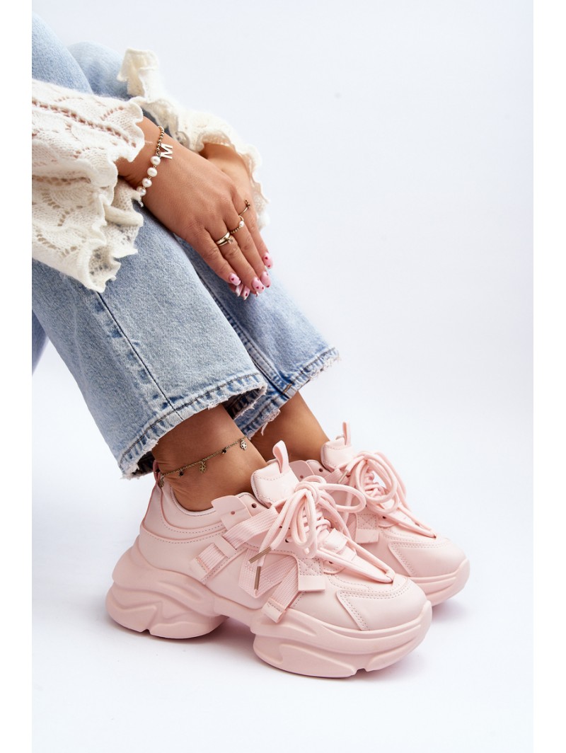 Women's sneakers on a chunky sole pink Windamella Women's sneakers on a chunky sole pink Windamella