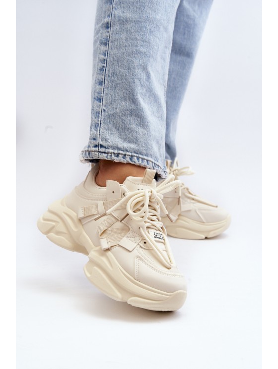 Women's sneakers with chunky sole, beige Windamella 2