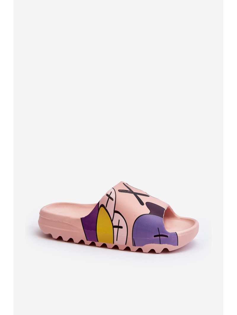 Rubber Flip-Flops with Pink Monsters Print