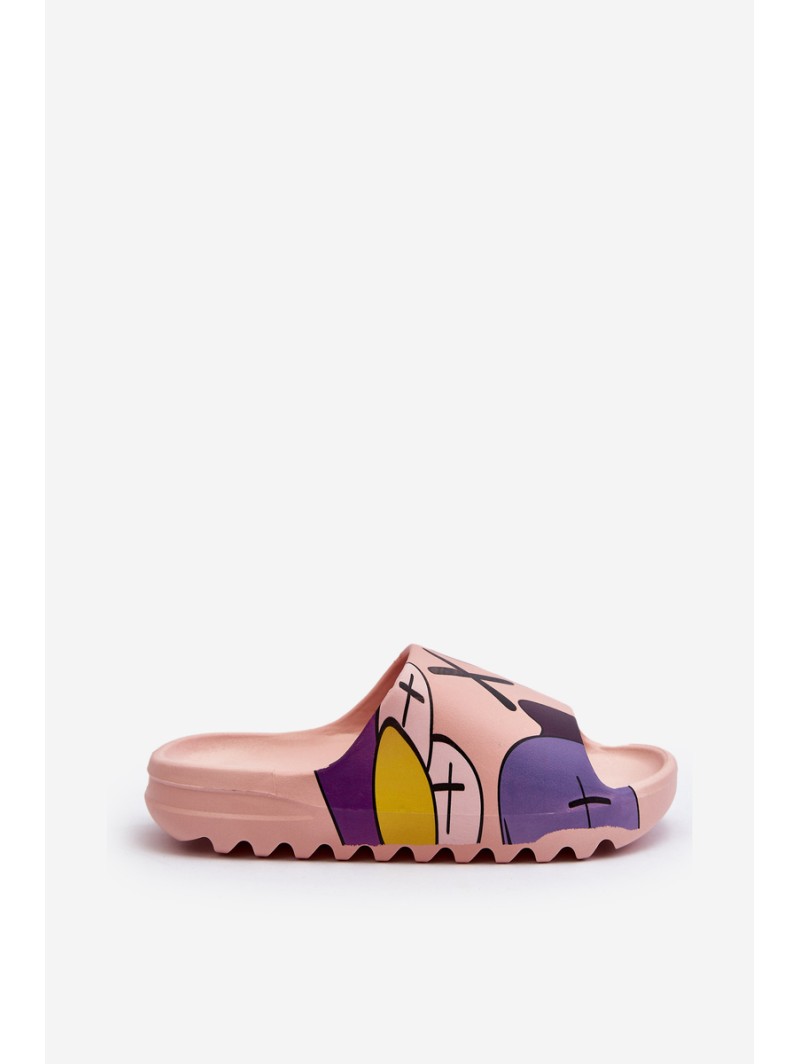 Rubber Flip-Flops with Pink Monsters Print