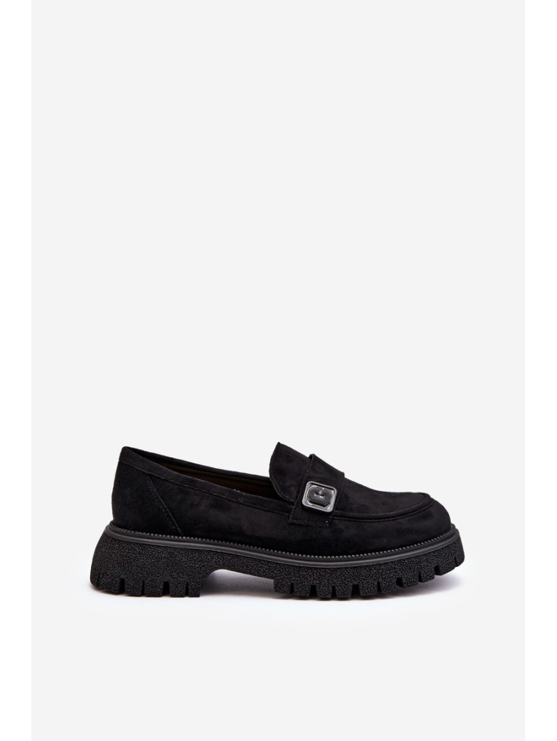 Black Flanila Women's Loafers with Strap Black Flanila Women's Loafers with Strap