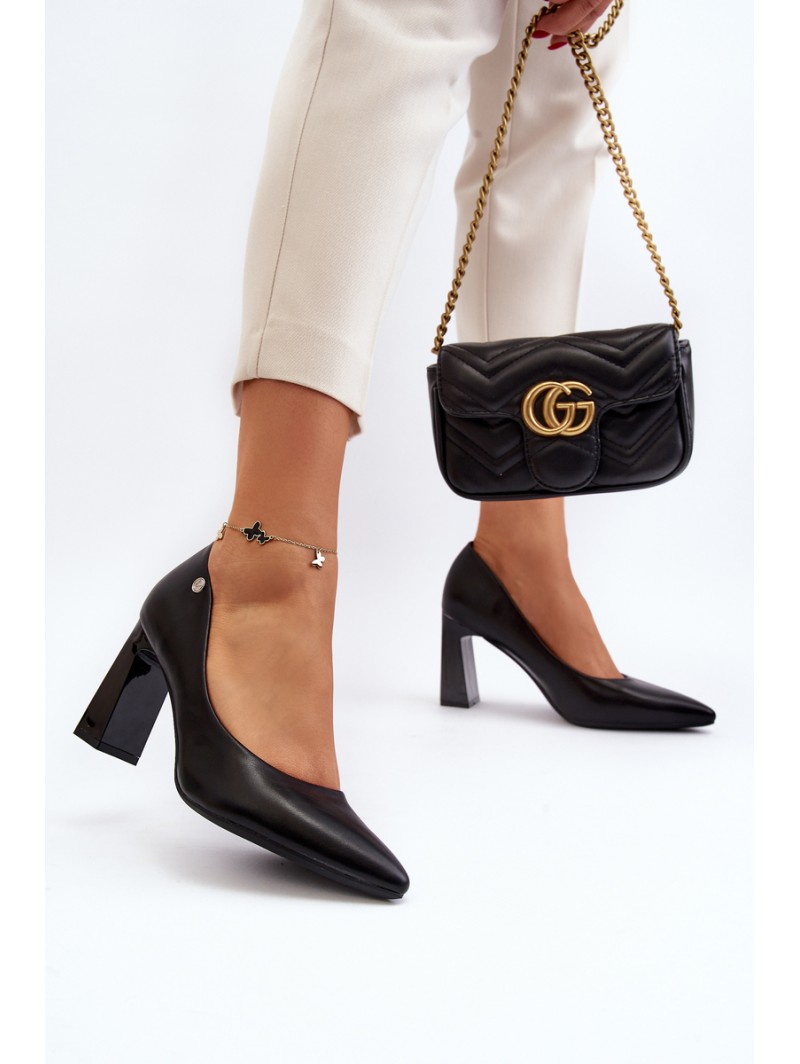 Black Eco Leather Pumps Giseleni