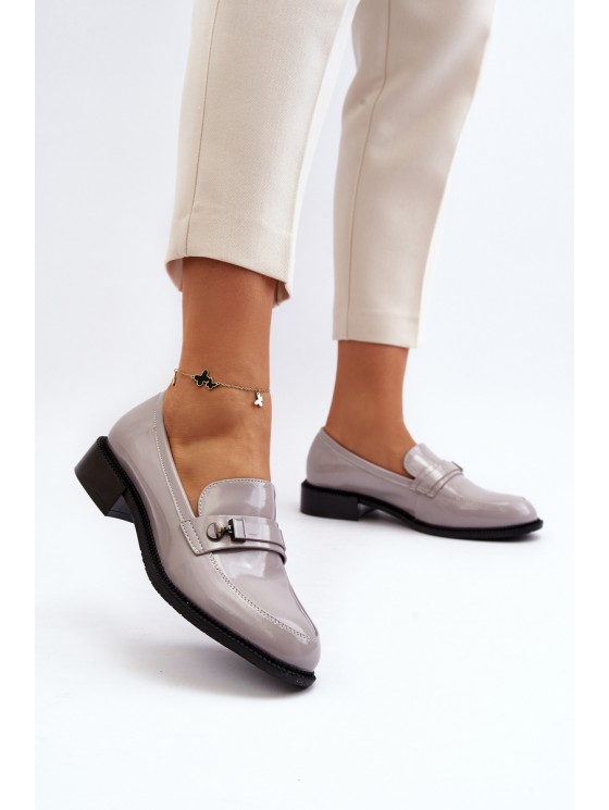 Women's Gray Patent Loafers Nerilaja 2