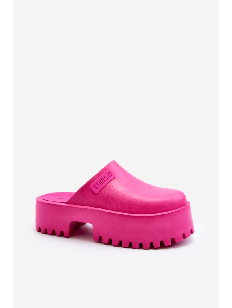 Women's Slides With Chunky Sole Big Star NN274019 Fuchsia