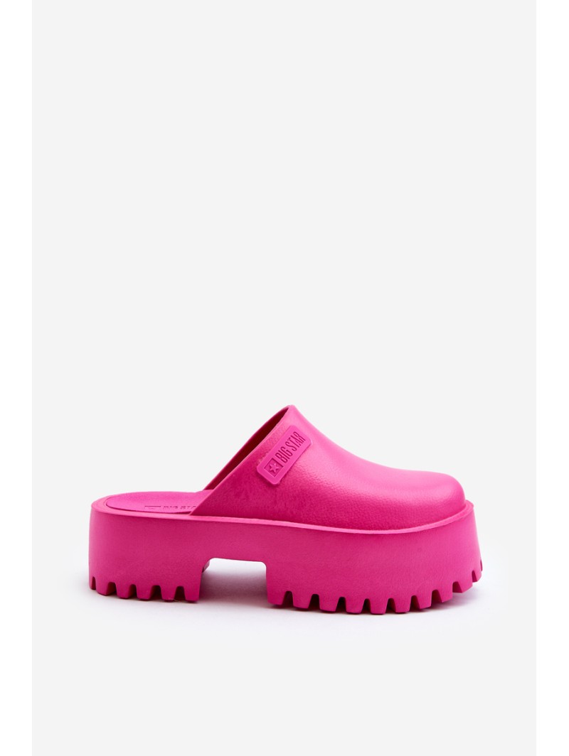 Women's Slides With Chunky Sole Big Star NN274019 Fuchsia