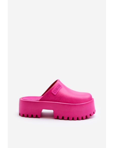 Women's Slides With Chunky Sole Big Star NN274019 Fuchsia