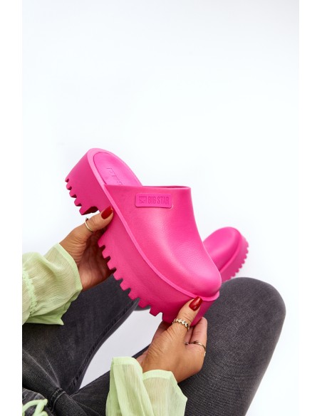 Women's Slides With Chunky Sole Big Star NN274019 Fuchsia