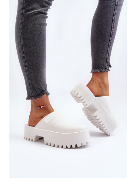 Women's Slides With Chunky Sole Big Star NN274015 White