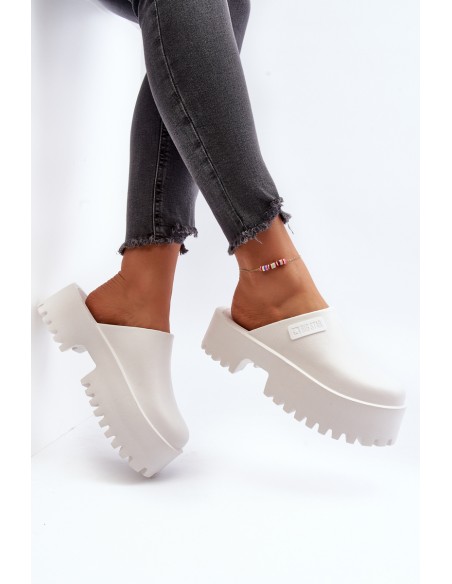 Women's Slides With Chunky Sole Big Star NN274015 White