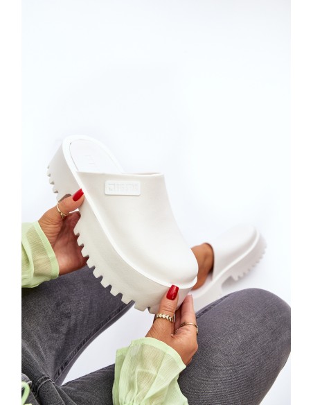 Women's Slides With Chunky Sole Big Star NN274015 White