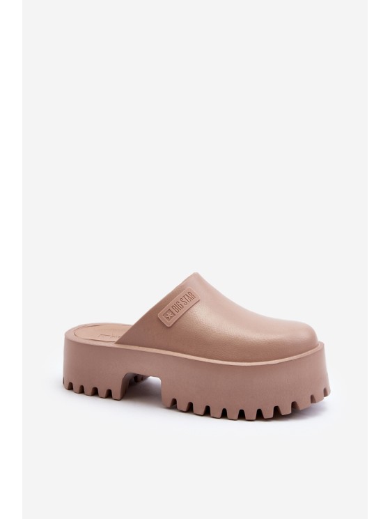 Women's Slides on Chunky Sole Big Star NN274015 White 2