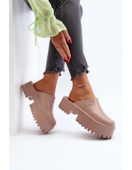 Women's Slides on Chunky Sole Big Star NN274015 White