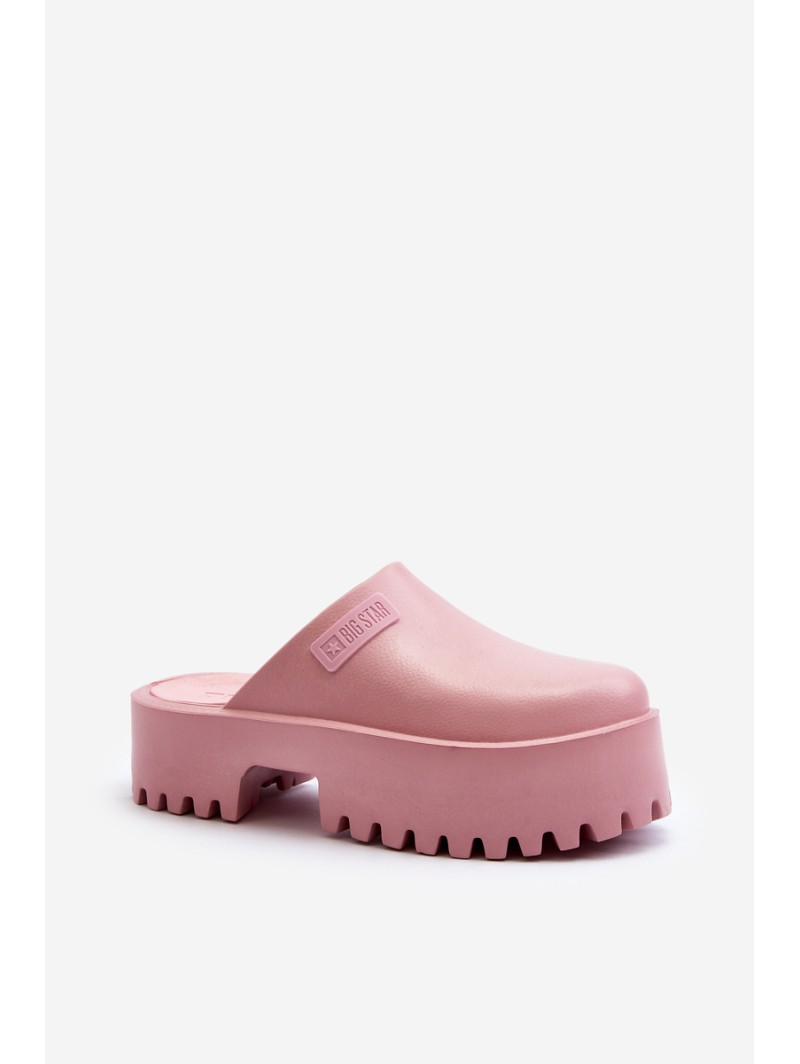Women's Slides with Chunky Sole Big Star NN274020 Pink Women's Slides with Chunky Sole Big Star NN274020 Pink