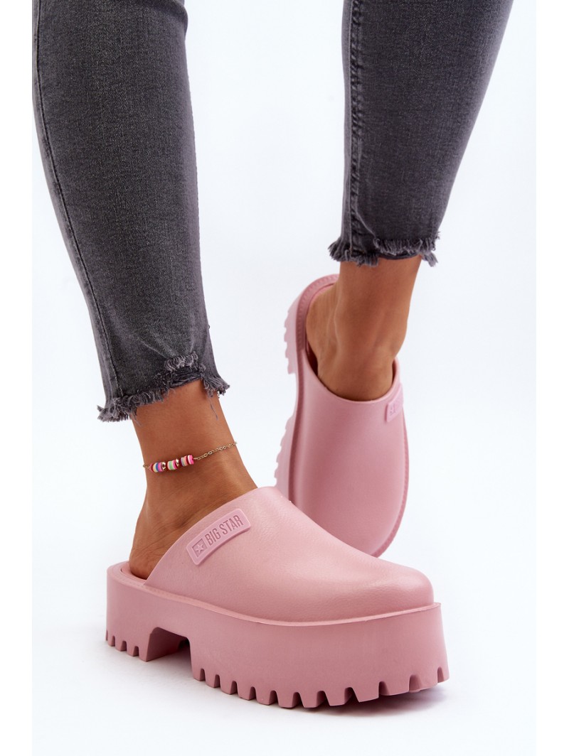Women's Slides with Chunky Sole Big Star NN274020 Pink Women's Slides with Chunky Sole Big Star NN274020 Pink