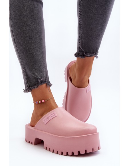 Women's Slides with Chunky Sole Big Star NN274020 Pink