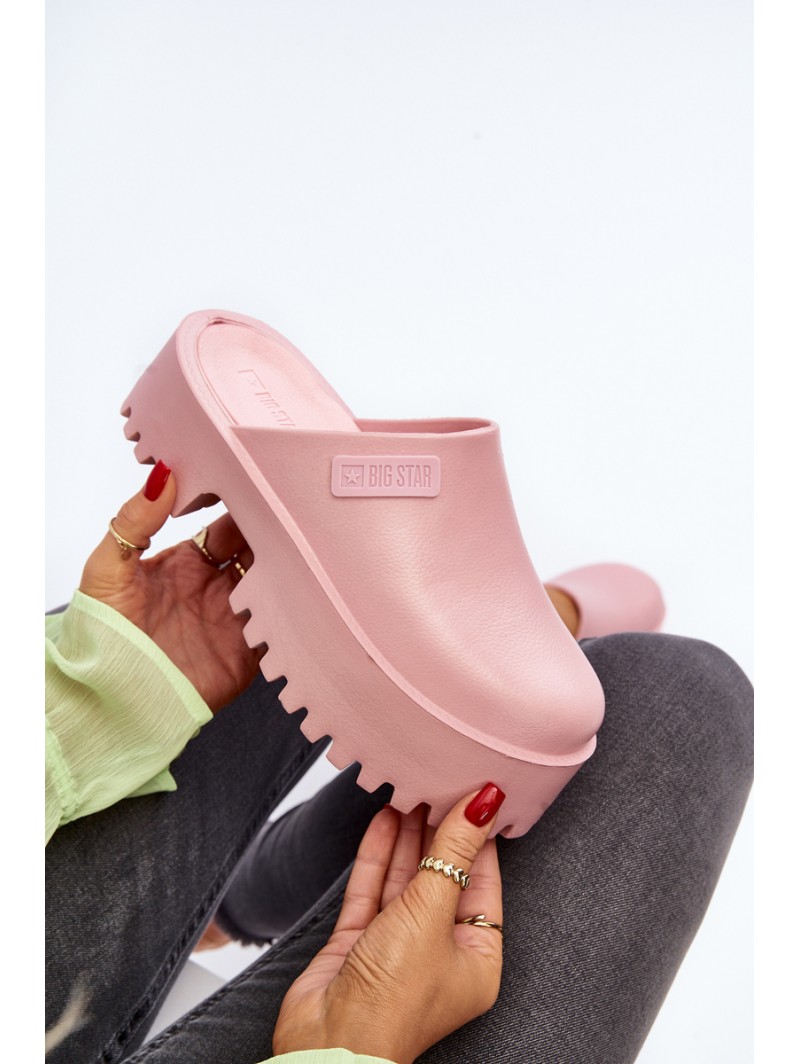 Women's Slides with Chunky Sole Big Star NN274020 Pink Women's Slides with Chunky Sole Big Star NN274020 Pink