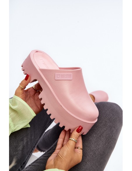 Women's Slides with Chunky Sole Big Star NN274020 Pink