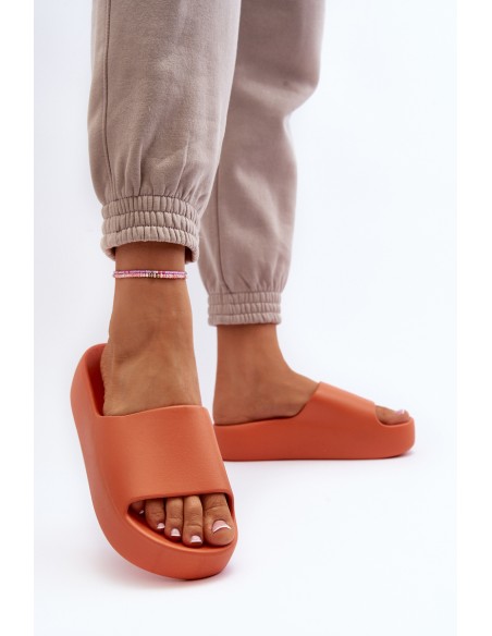 Women's Slides on Thick Sole Orange Oreithano