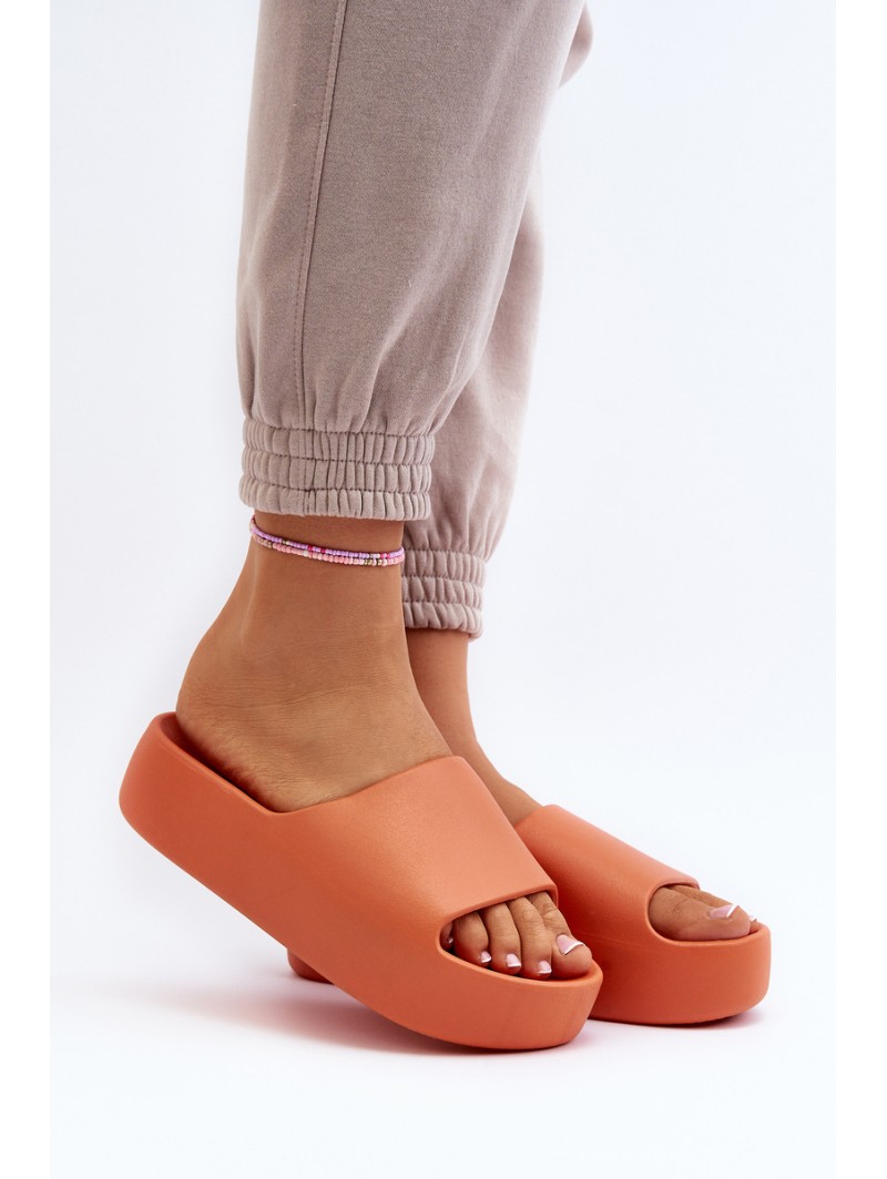 Women's Slides on Thick Sole Orange Oreithano Women's Slides on Thick Sole Orange Oreithano
