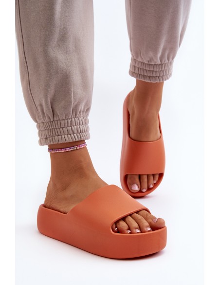 Women's Slides on Thick Sole Orange Oreithano