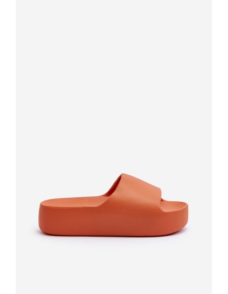 Women's Slides on Thick Sole Orange Oreithano