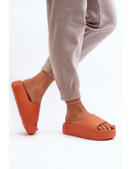 Women's Slides on Thick Sole Orange Oreithano