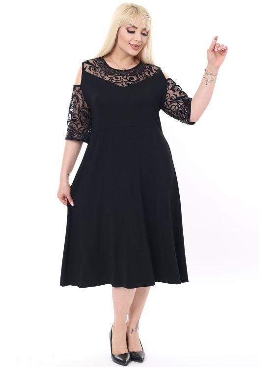 Черное платье больших размеров 2
