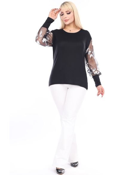 Eleganta melna blūze