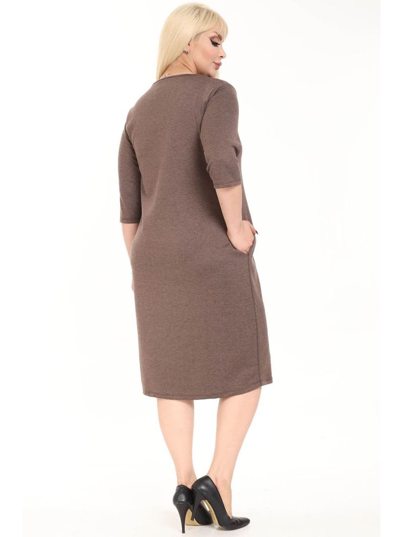 Pruun taskutega kleit