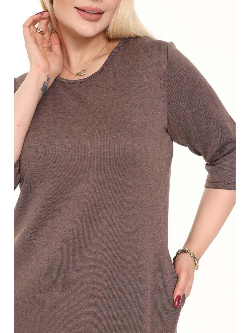 Pruun taskutega kleit