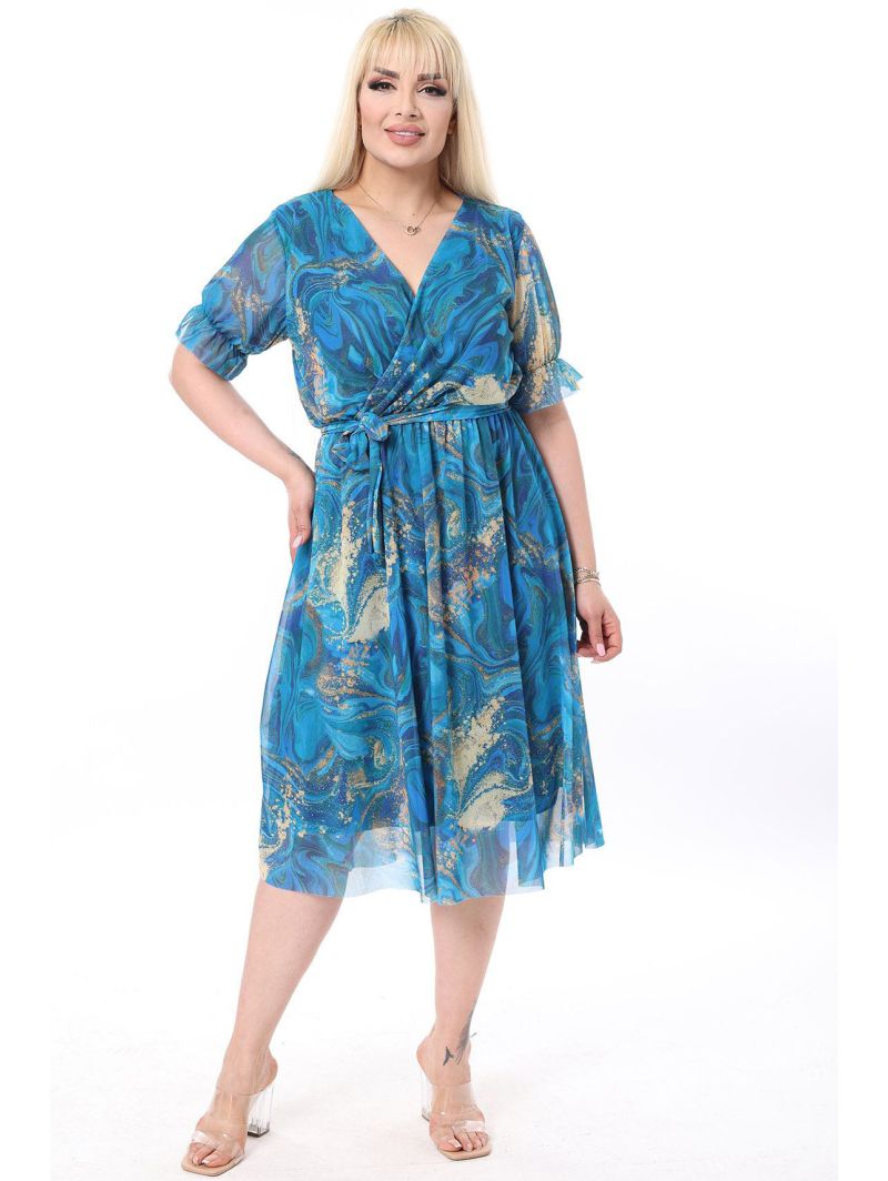 Платье с короткими рукавами Платье с короткими рукавами