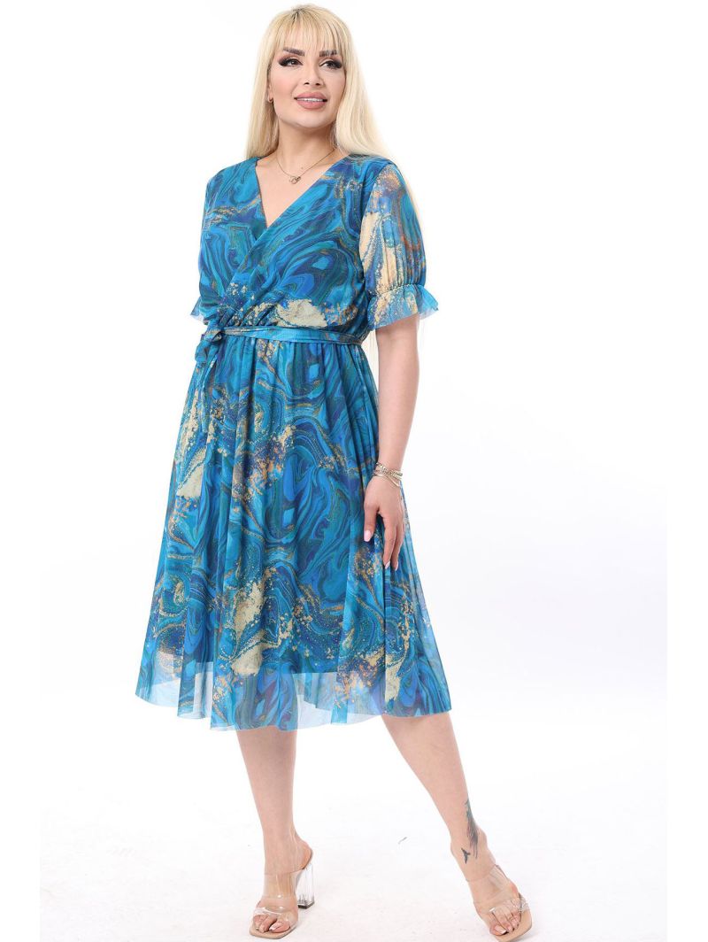 Платье с короткими рукавами Платье с короткими рукавами