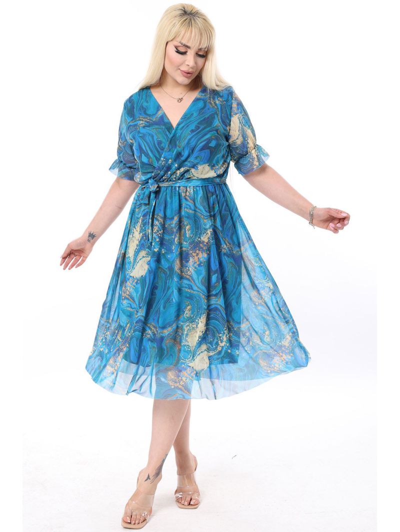 Платье с короткими рукавами Платье с короткими рукавами