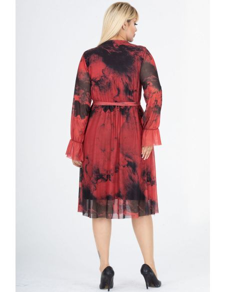 Полосатое платье с бретелем