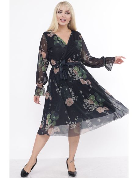 Цветочное платье с ремешком