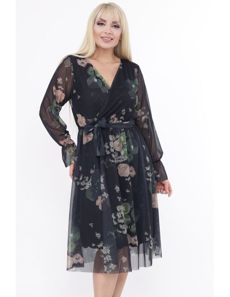 Цветочное платье с ремешком