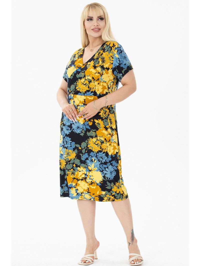 Платье с короткими рукавами Платье с короткими рукавами