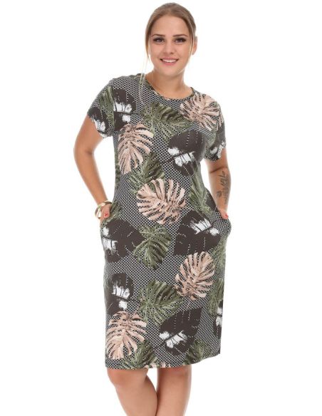 Красочное платье из вискозы на лето