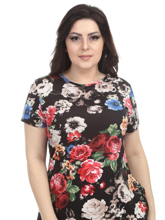 Gėlėta viskozės suknelė vasarai 2