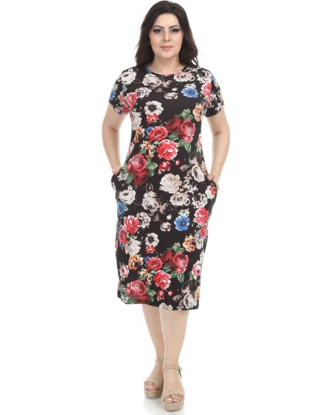 Платье из вискозы с цветочным узором на лето