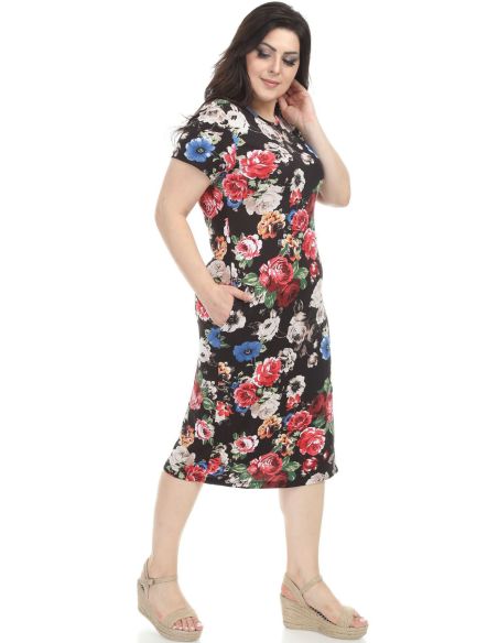 Платье из вискозы с цветочным узором на лето