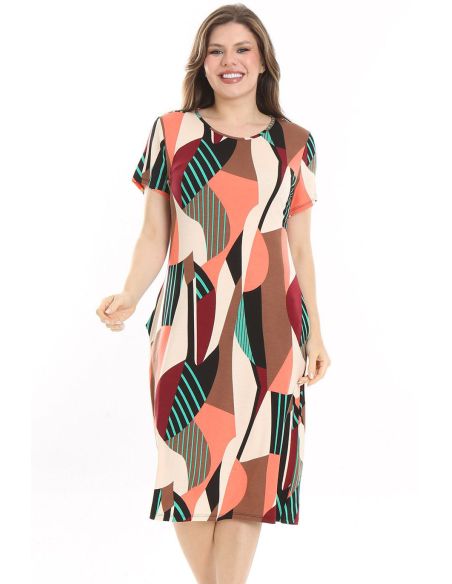 Viskozinė suknelė su ornamentais