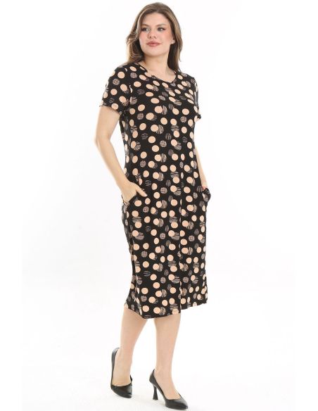 Viskozinė suknelė su rutuliukais