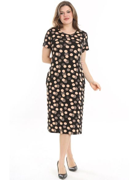 Viskozinė suknelė su rutuliukais