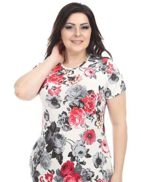 Цветочное платье для полных